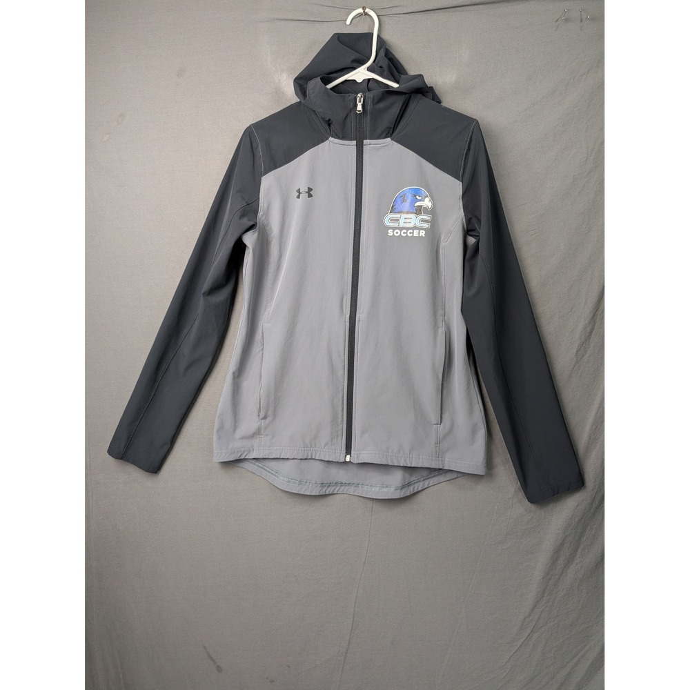Under Armour CBC Soccer Gray Full Zip Hooded Jacket Medium